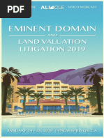 2019 Brochure, ALI-CLE Eminent Domain and Land Valuation Litigation Conference (CA007), Palm Springs, CA Jan 24-26, 2019