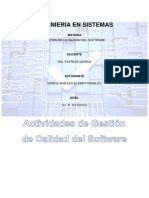 Actividades de Gestión de Calidad Del Software