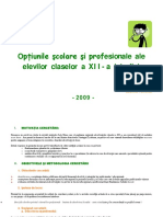 Studiu de Caz - Optiuni Scolare Si Profesionale Ale Elevilor de Clasa A XII-A