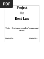 Eviction of Tenant On Non Payment of Rent