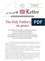 News Letter: The Holy Father Speaks On Peace