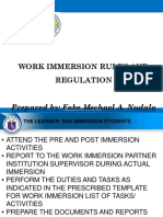 Work Immersion Rules and Regulation