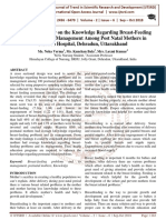 A Descriptive Study On The Knowledge Regarding Breast-Feeding Problems and Its Management Among Post Natal Mothers in Selected Hospital, Dehradun, Uttarakhand