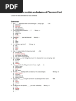 Upper Int Placement Test