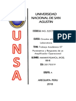 Parámetros y Respuesta de Un Amplificador Operacional