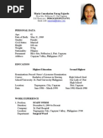 Resume of Maria Ion Narag