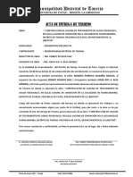 Acta de Entrega de Terreno Huancabamba