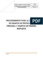 Procedimiento para La Gestión de Equipos de Protección Personal Y Equipos de Primera Respuesta