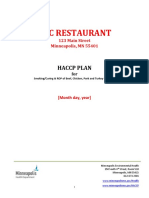 Abc Restaurant: Haccp Plan