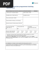 Personal Exercise Programme Training Record Form