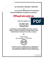 A Study On Level of Satisfaction of Customers Towards Mahindra Scorpio in Lucknow