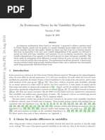 An Evolutionary Theory For The Variability Hypothesis: Theodore P. Hill August 28, 2018