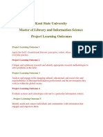 Kent State University Master of Library and Information Science Project Learning Outcomes