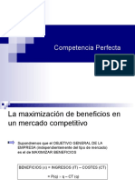 Maximizacion de Beneficios en Competencia Perfecta