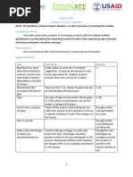 Lesson Plan Module 2: Sex v. Gender: Intended Audience