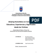 Tesis - Bullying Homofóbico en Contextos Educativos, Experiencias y Significados Desde Las Víctimas - Alex Álvarez Núñez, Javier Contreras Fuentes, Estefani Montecinos Díaz, Nataly Torres Farías - 2013