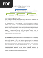 Basic Principles of Experimental Designs