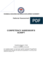 Competency Assessor'S Script: National Assessment