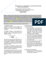 Determinacion de La Constante de Equilibrio de Una Reaccion Homogenea 1