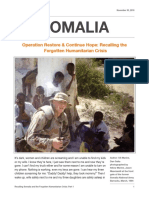 Somalia: Operation Restore & Continue Hope: Recalling The Forgotten Humanitarian Crisis