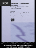 Dent & Whitehead Managing Professional Identities Knowledge Performativity and The New Professional