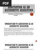 Arbitration As An Alternative Resolution