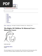 The Rights of Children To Maternal Care - Maternity Leave: About Services Newsletter Sign-Up