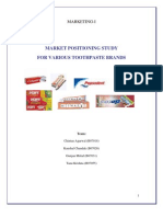 Market Positioning Study For Various Toothpaste Brands: Marketing-I