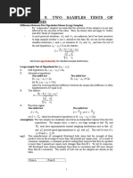 Chapter 5: Two Samples Tests of Hypothesis