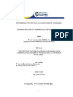 Proyecto de Factibilidad para La Elaboración y Comercialización Del Té de Chaya para La Ciudad de Guayaquil