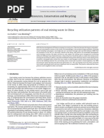 Recycling Utilization Patterns of Coal Mining Waste in China PDF