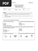 Evaluación Ciencias Naturales Estados y Ciclo Del Agua