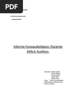 Informe Paciente Con Déficit Auditivo