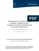 Deterioro de Cuentas Por Cobrar Comerciales Y Eliminaciones en Estado de Flujos de Efectivo