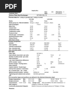 Kelvion Plate Heat Exchanger: Thermal Data For: NT100X CDL-10