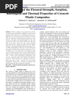 Evaluation of The Flexural Strength, Sorption, Rheological and Thermal Properties of Corncob Plastic Composites