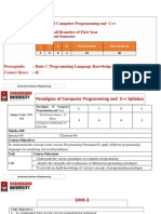 Paradigms of Computer Programming and C++ CST-152 Common To All Branches of First Year First Year, 2nd Semester