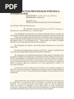 Nulidad Actos Procesales Por Mala Notificación