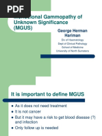 Monoclonal Gammopathy of Unknown Significance (MGUS) : George Herman Hariman