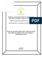 Manual de Organización y Protocolos Del Departamento de Lavandería y Esterilización