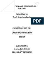 Arbitration and Conciliation ACT, 1996 Submitted To Prof. Shubham Bagla