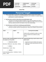 Personal Target: Lesson Plan