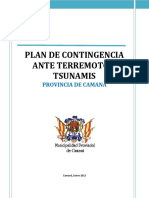 Plan de Contingencia Ante Terremoto y Tsunamis Provincia de Camana PDF