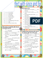 Present Perfect With Since and For Fun Activities Games Grammar Drills - 37518