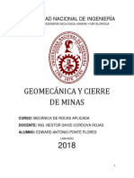 Geomecánica y Cierre de Minas - Cordova