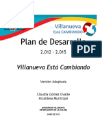 Plan Desarrollo 2012-2015-Villanueva Esta Cambiando-Adoptado