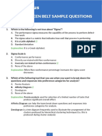 Six Sigma Green Belt Sample Questions: 1. Which Is The Following Is Not True About "Sigma"?