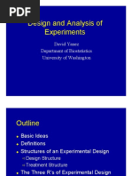 Design and Analysis of Experiments: David Yanez Department of Biostatistics University of Washington