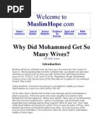 Why Did Mohammed Get So Many Wives