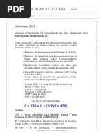 Calculo Aproximado de Capacidades de Refrigeracion